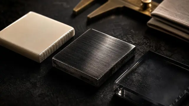 Three distinct premium objects on a dark desk, lit like a product comparison scene, symbolizing a practical side-by-side AI assistant buying guide.