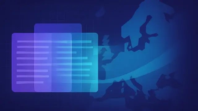 Abstract AI text blocks passing through a digital watermark filter